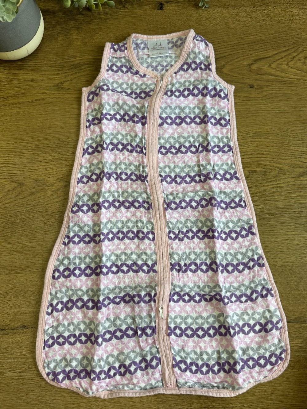 aden + anais Baby 0-6M Muslin Sleep Sack Pink Purple Geometric
